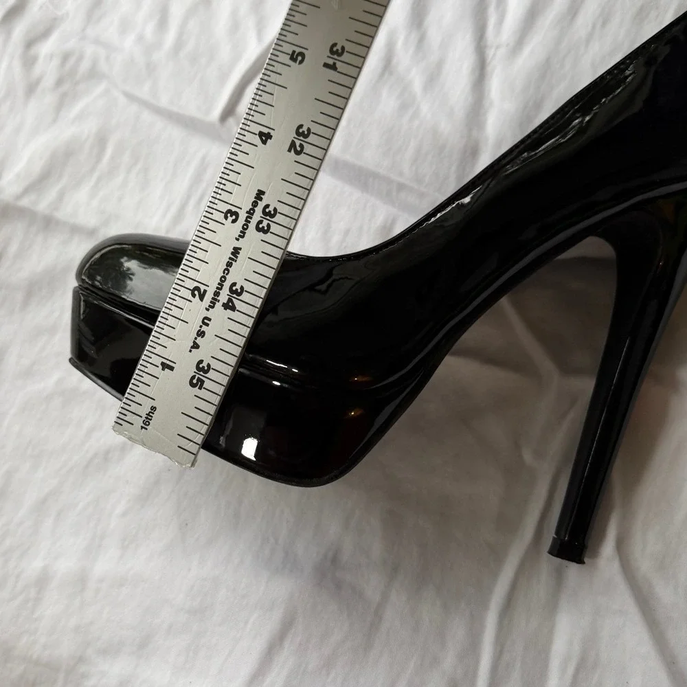 Elisabet Tang Platform Heels Size 8 Black Patent High Stiletto Heel